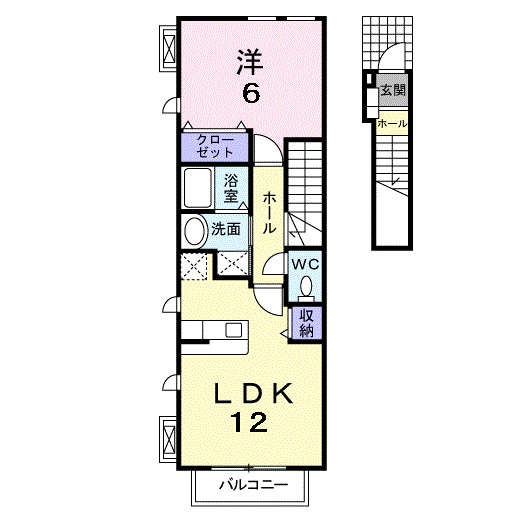 シャネル 205号室 間取り