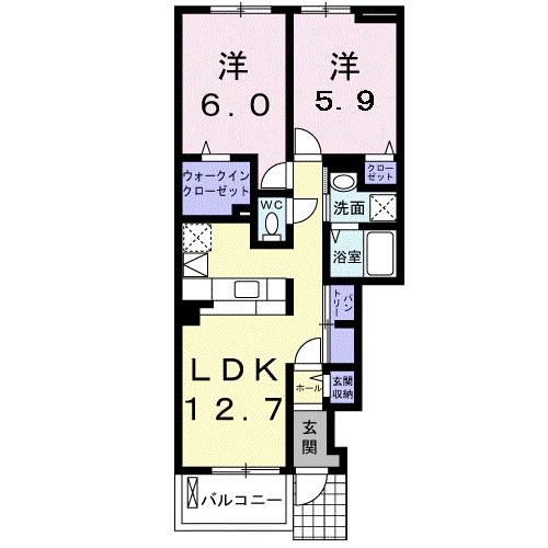 ｈｉｌｌ　ｍａｉｓｏｎ　ＨＴⅠ 102号室 間取り