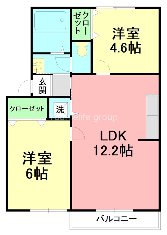 ドミール林 203号室 間取り