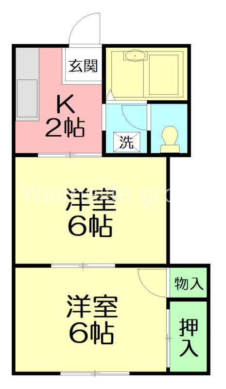 カーサベル 102号室 間取り