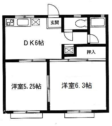 ＡＳＵＫＡハイツ 101号室 間取り