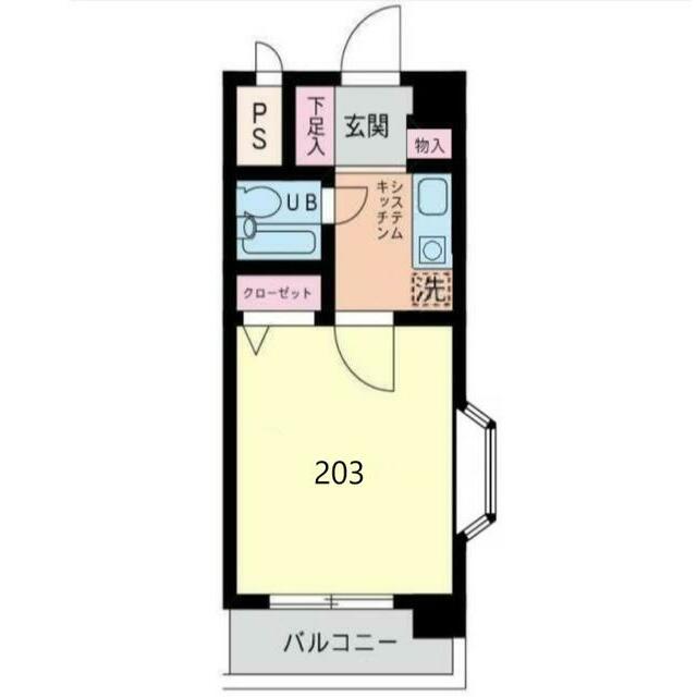 フジビューハイツ山下 303号室 間取り