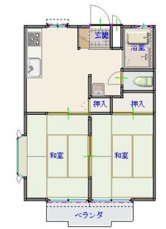 ブルーハイム 203号室 間取り