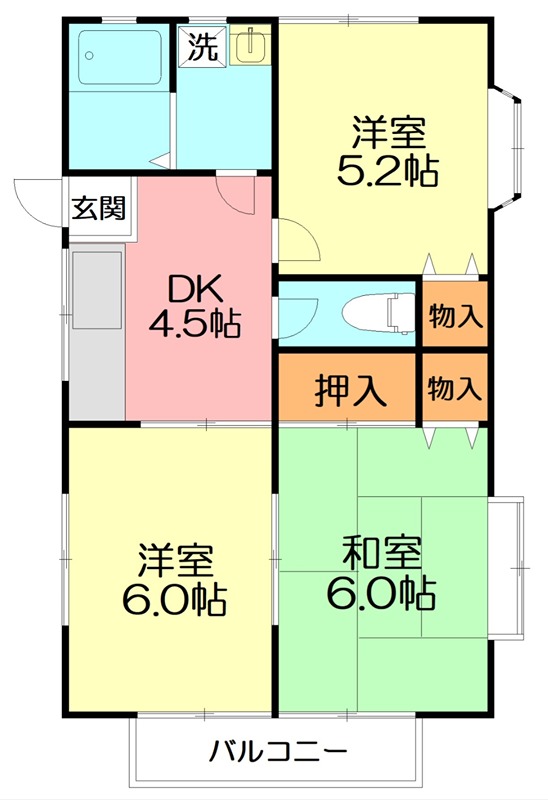 サンハイツⅡ 201号室 間取り
