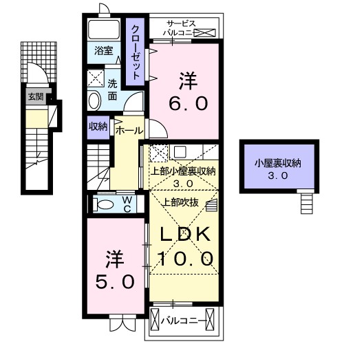 アンソレイユⅠ 202号室 間取り