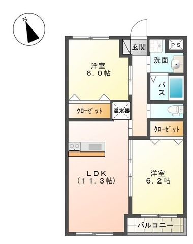 ぺんぎん 202号室 間取り