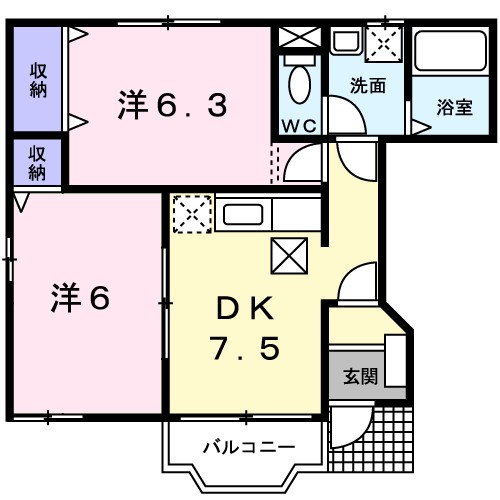 パークソフィアＢ 101号室 間取り
