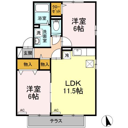リナウル鵠沼 101号室 間取り