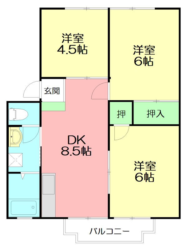 グリーンフィールドA 202号室 間取り
