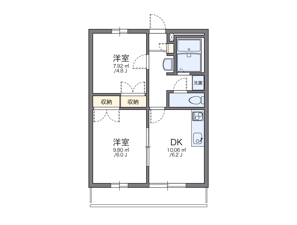 レオパレスＩＺＵＭＩ　Ⅰ 102号室 間取り