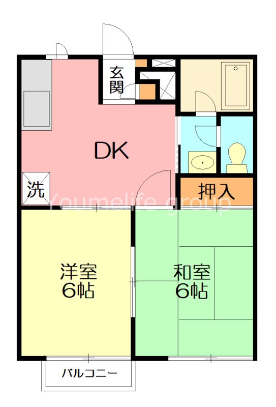 コンフォール塚原 201号室 間取り