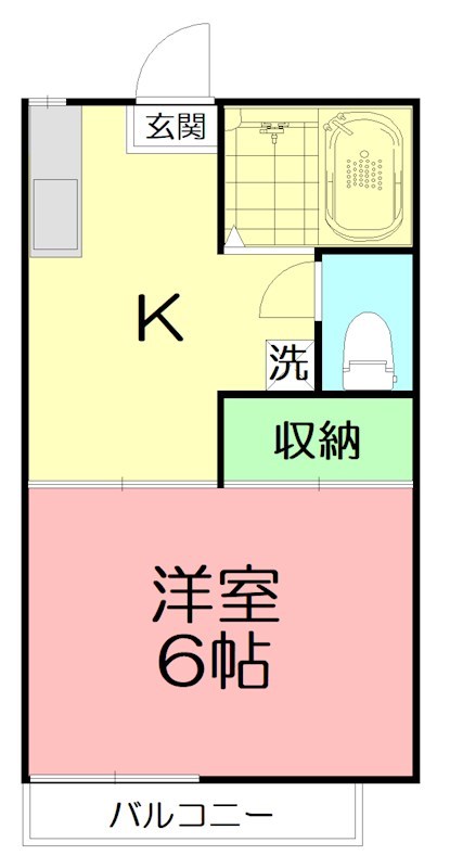 聚楽ハイツ 2‐F号室 間取り