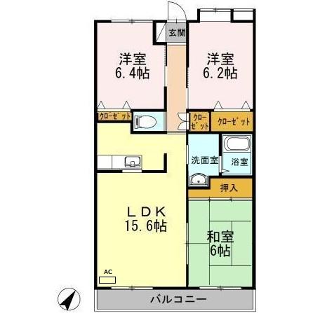 ハイビジョン 403号室 間取り