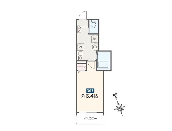 ＭＥＬＤＩＡ　Ｐｅｔｉａ渋谷 303号室 間取り