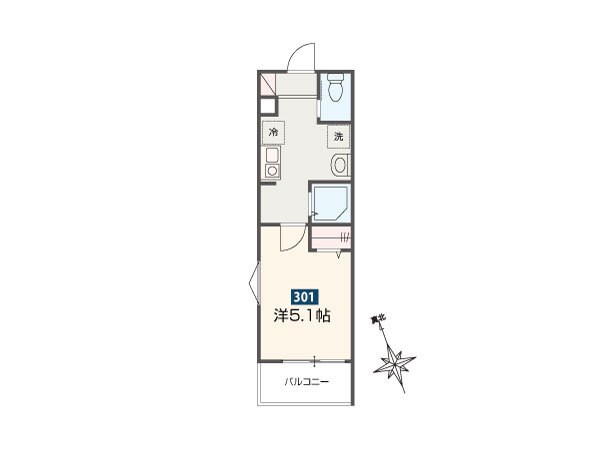 ＭＥＬＤＩＡ　Ｐｅｔｉａ渋谷 301号室 間取り