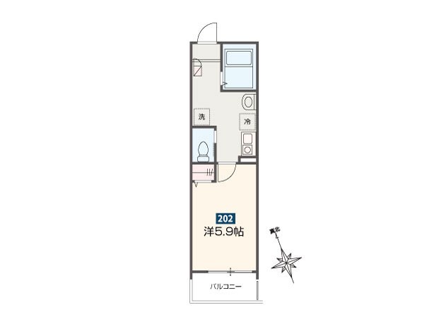 ＭＥＬＤＩＡ　Ｐｅｔｉａ渋谷 202号室 間取り