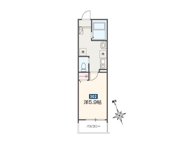 ＭＥＬＤＩＡ　Ｐｅｔｉａ渋谷 302号室 間取り