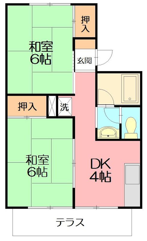 テラスKO  201号室 間取り
