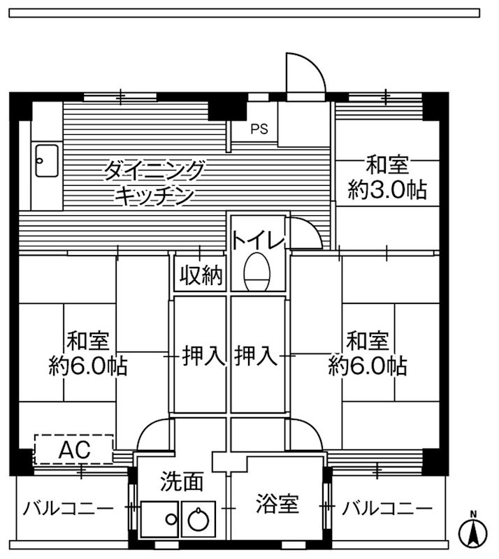 ビレッジハウス鎌倉３号棟 203号室 間取り