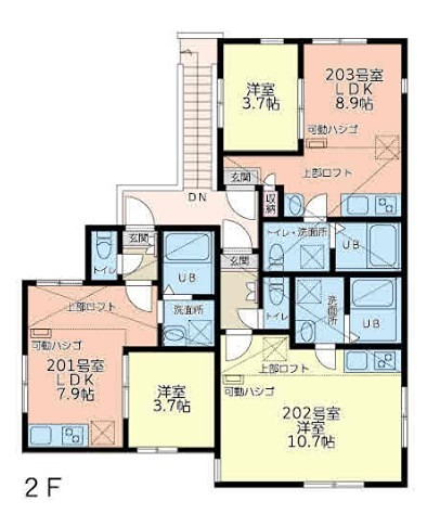 ユナイト大船ウィステリア 202号室 間取り