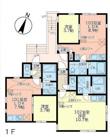 ユナイト大船ウィステリア 103号室 間取り