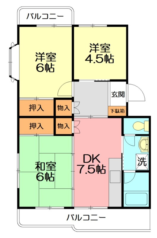 水引カワイマンション 202号室 間取り