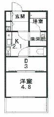 シャンテいせはら 702号室 間取り
