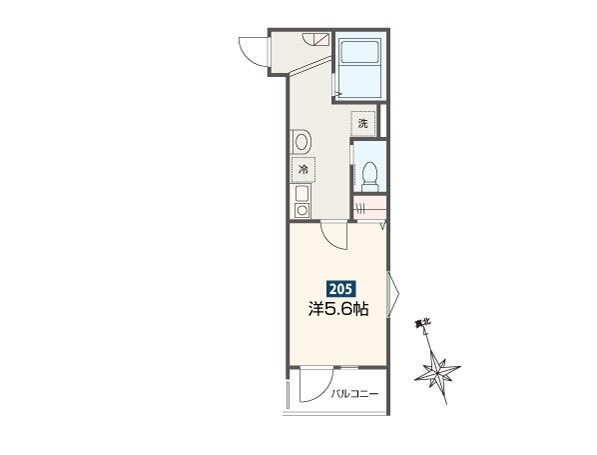 ＭＥＬＤＩＡ高座渋谷Ⅵ 205号室 間取り
