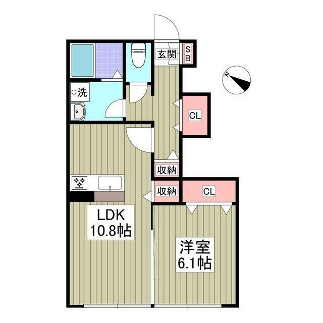 GrandSky西湘 102号室 間取り