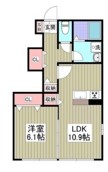 GrandSky西湘 101号室 間取り