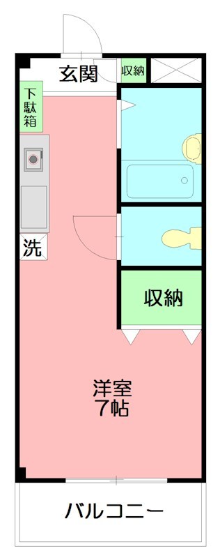 ファーストシティ六会 122号室 間取り