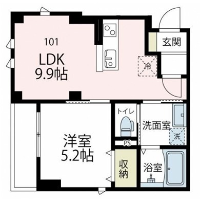 サマーハウス鵠沼 101号室 間取り