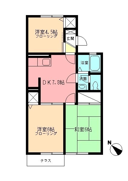 フォンテーヌB 105号室 間取り