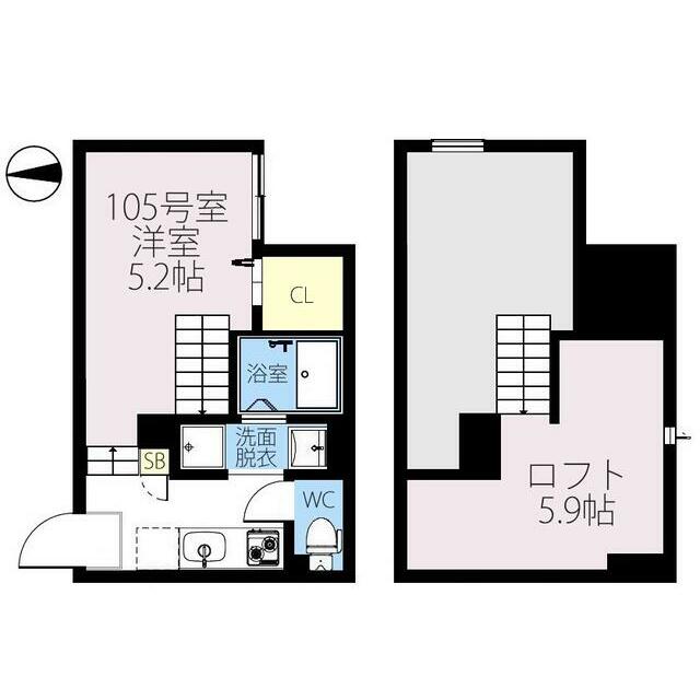 ＲＩＺＥＳＴ　平塚Ⅱ 105号室 間取り