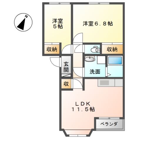 リバティふじＡ 間取り