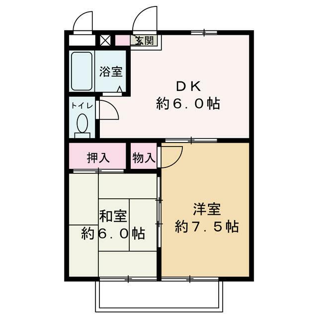 シティー堂山Ｂ B202号室 間取り