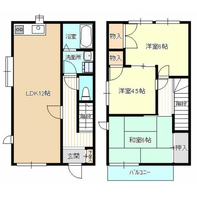 メゾネット A号室 間取り
