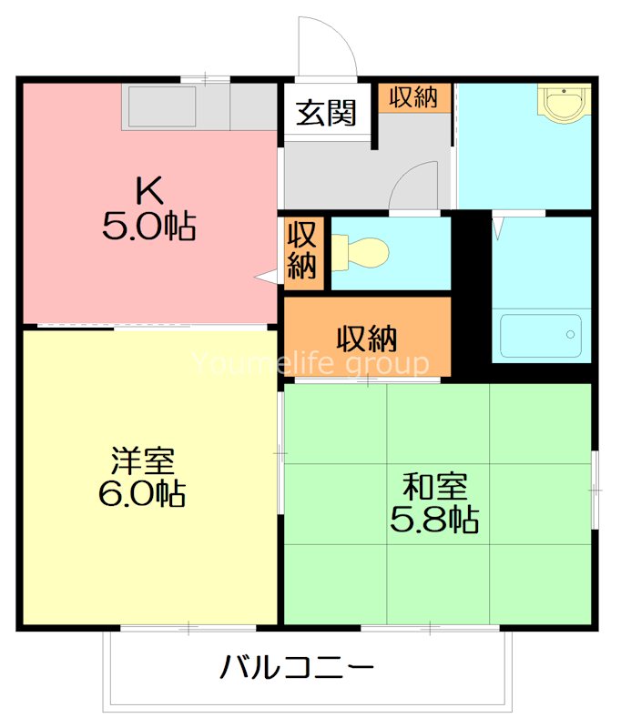 グリーン亀ガ谷 101号室 間取り