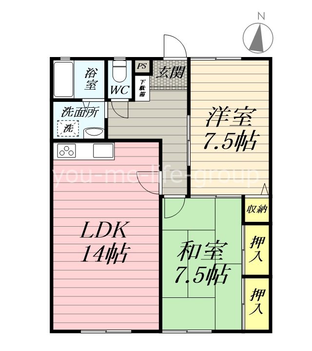 シャトーアルブル　Ａ 102号室 間取り