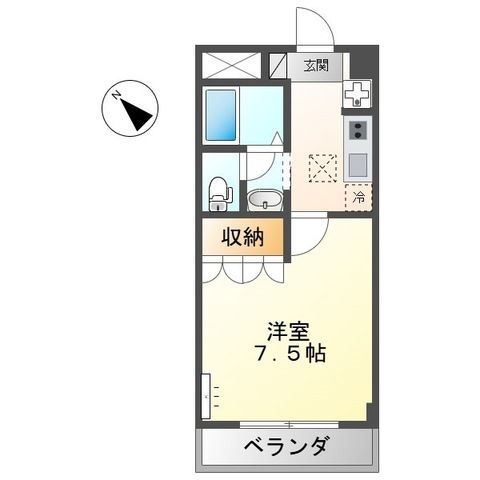 シャン・デ・フルール 105号室 間取り