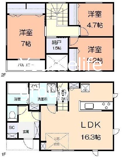 アメニティー厚木市山際B棟 間取り