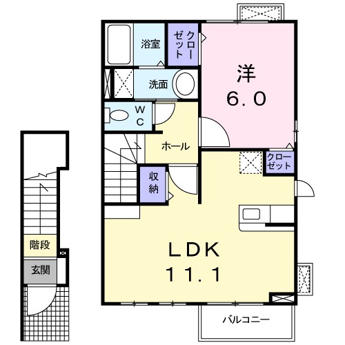 ラフレシール 204号室 間取り