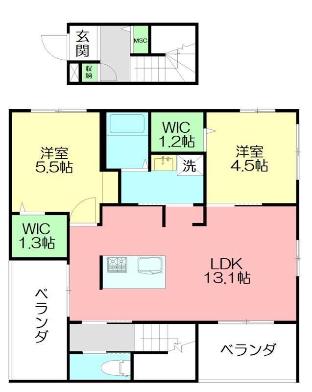 Shine 201号室 間取り