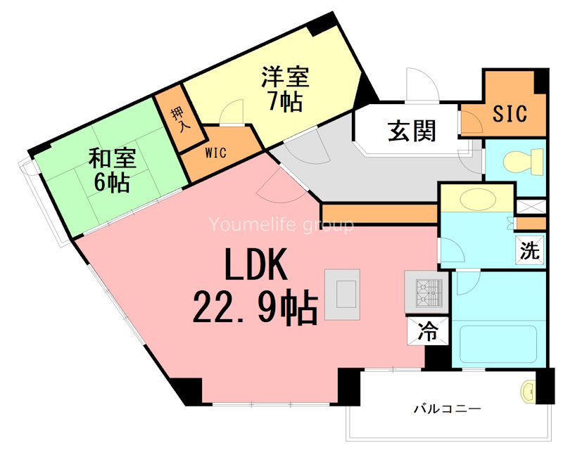グランスイート鎌倉衣張山荘 203号室 間取り