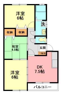カームハイツⅡ 205号室 間取り
