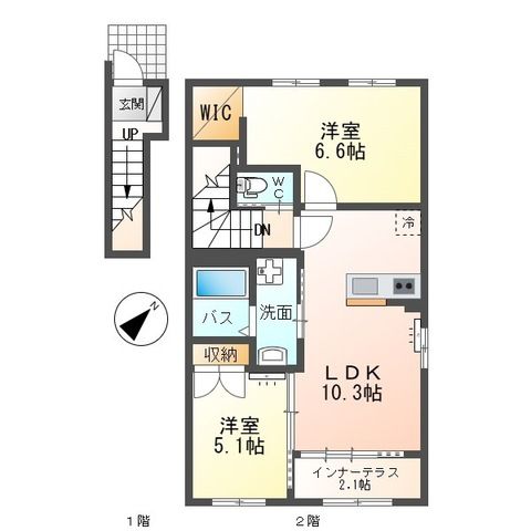 クレサンテーム 201号室 間取り