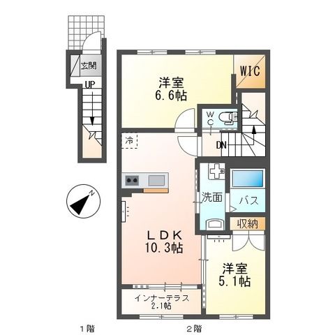 クレサンテーム 202号室 間取り