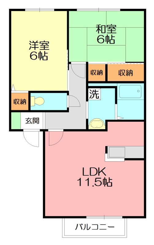 ラークヒルズ 102号室 間取り