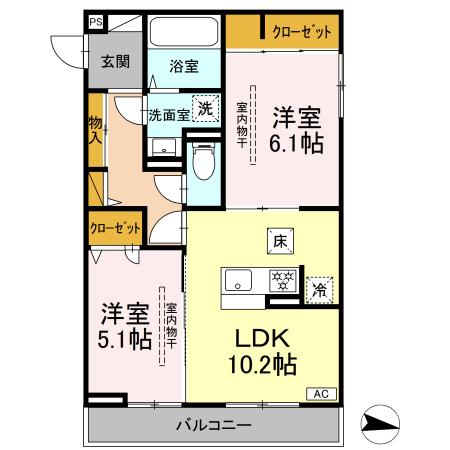 Cosmet湘南平塚 101号室 間取り