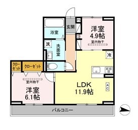 Cosmet湘南平塚 302号室 間取り